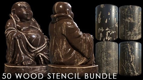 wood stencil texture bundle - mgh3d