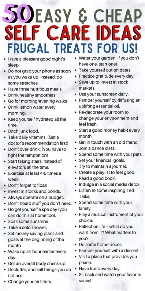 The 50 Easy And Cheap Self Care Ideas That Are Perfect For You To Use