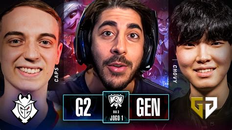 G2 x GEN G Jogo 1 MD3 Worlds 2023 Fase Suíça DIA 3 YouTube