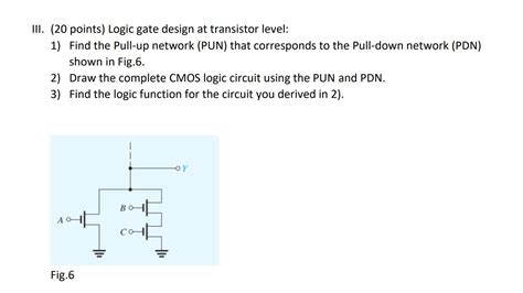 Solved III 20 Points Logic Gate Design At Transistor Chegg