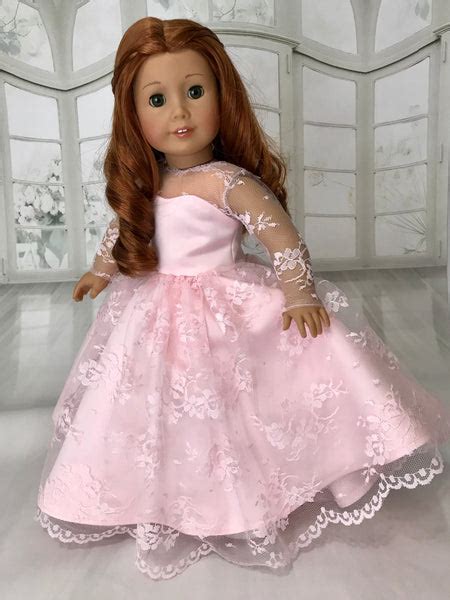 Pink Lace Dress Ball Gown for American Girl Doll – American Girl Doll ...