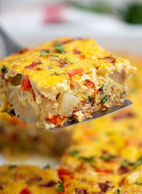 Potato Breakfast Casserole With Bacon The Flavours Of Kitchen