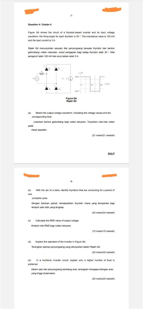 Solved Question 4 I Soalan 4 Figure Q4 Shows The Circui