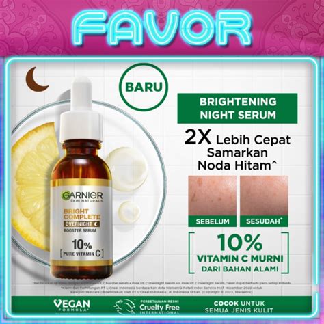 Jual Garnier Bright Complete Overnight Vitamin C Serum Serum Malam