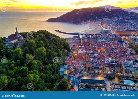 Donostia San Sebastian Bird`s-eye View Basque Country Spain Stock Photo - Image of beach ...