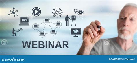 Man Drawing Webinar Concept Stock Image Image Of Networking Internet