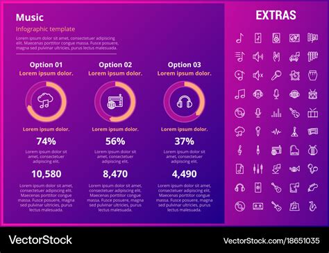 Music Infographic Template Elements And Icons Vector Image