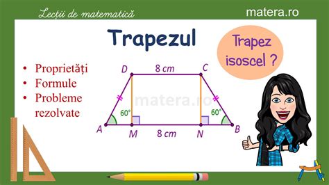 Trapez Proprietățile Trapezului Isoscel Aria Trapezului Materaro