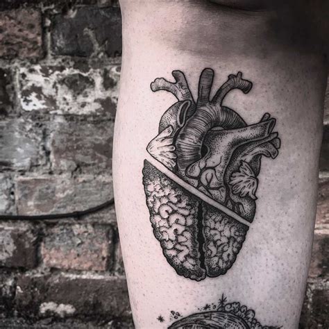 23 Brain And Heart Tattoo HassainUsaeed