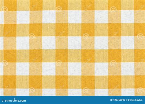 White And Yellow Checkered Tablecloth Background Stock Image Image