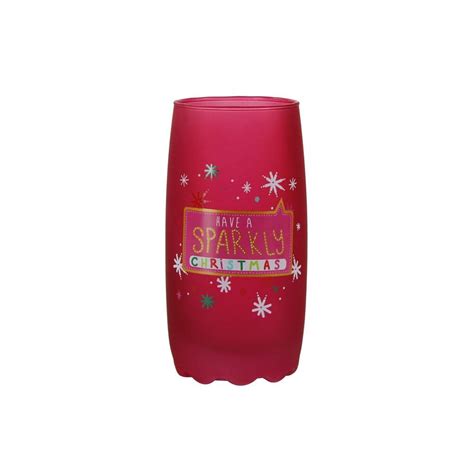 Vaso Holiday Time Decorado Navidad Vidrio Rosa Ml Walmart