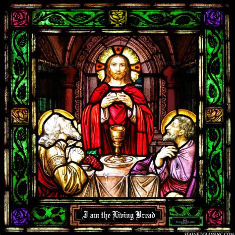 Living Bread Religious Stained Glass Window