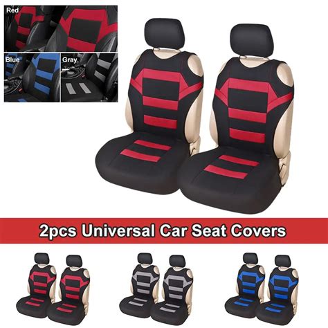 2pcs Universal Car Seat Covers Red Car Seat Cover Mesh Sponge For Car Interior Covers