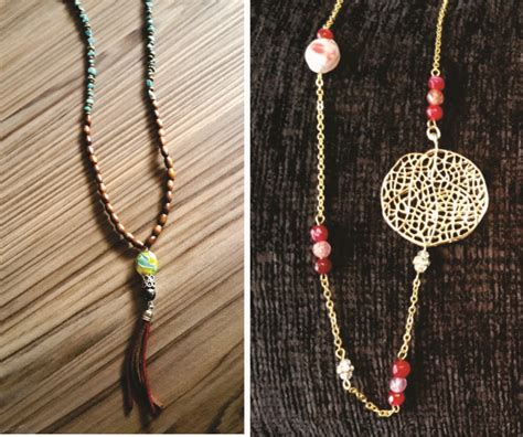 Collares Elaborados Con Piedras Turquesa Y Agata Roja Tassel Necklace