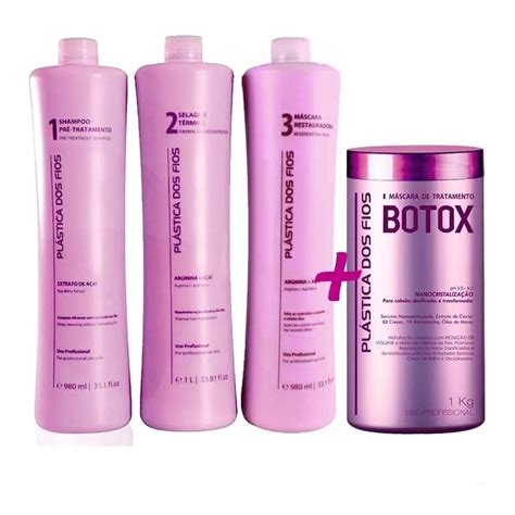 Kit Plástica Dos Fios Selagem Térmica Botox 4x1 L Original Shopee