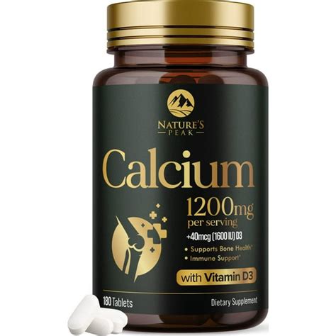 Calcium Plus Vitamin D3 1200 Mg Bone Health And Immune Support Nature