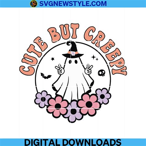 Cute Ghost Halloween Svg Cute But Creepy Svg Retro Halloween Svg