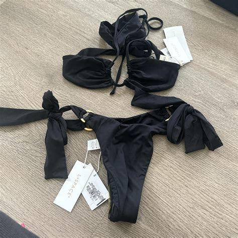 L Space Brielle Convertible Bikini Black Sz Small Depop