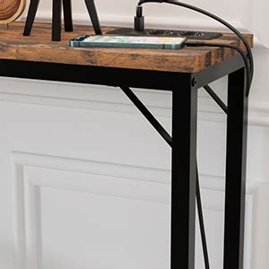 HAUSPROFI Table console étroite avec prise de courant et port USB 100 x