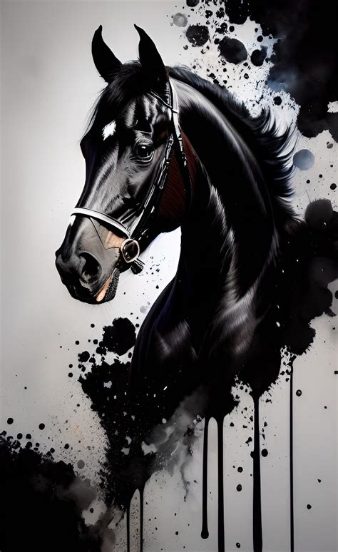 Black Horse Artwork в 2023 г Лошадиные картины Картина лошади