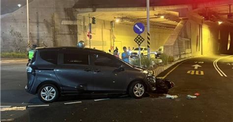 颱風夜淡水新民隧道前嚴重車禍 汽車撞飛機車！騎士骨折送醫 社會 Ctwant