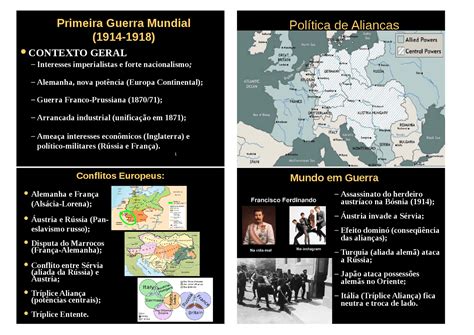 Primeira Guerra Mundial Slides História Docsity