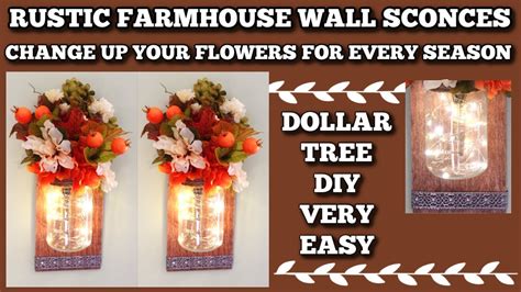 Diy Dollar Tree Farmhouse Rustic Wall Sconces Youtube