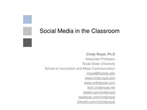 Ppt Social Media In The Classroom Powerpoint Presentation Free