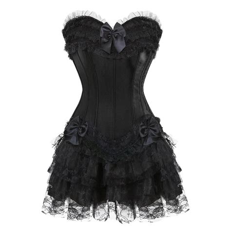 Vestido De Espartilho Saia Tutu Cetim Bustier Superior Saia De