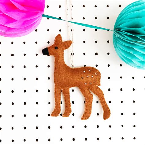 Deer Christmas Decoration Traditional Felt Decoration Kitsch Etsy