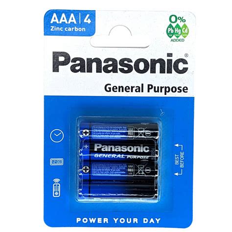 Panasonic AAA LR3 1 5V Zinc Batteries Pack Of 4 MaxxiDiscount