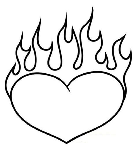 Flaming Heart Drawing at GetDrawings | Free download