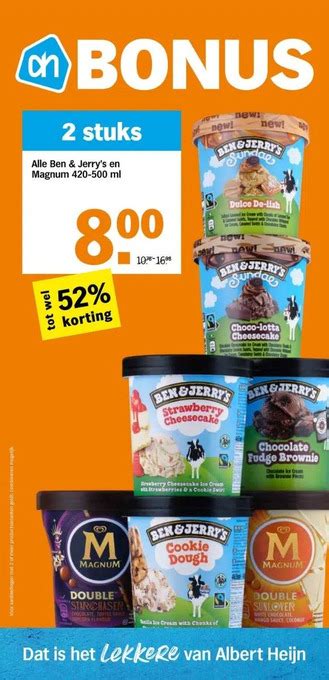 Alle Ben Jerry S En Magnum Ml Aanbieding Bij Albert Heijn