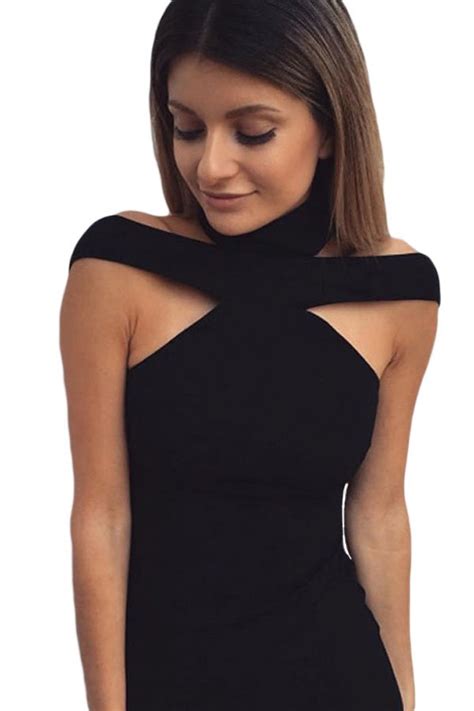 Hualong Women Sexy Cut Out Black Bandage Dress Online Store For Women Sexy Dresses