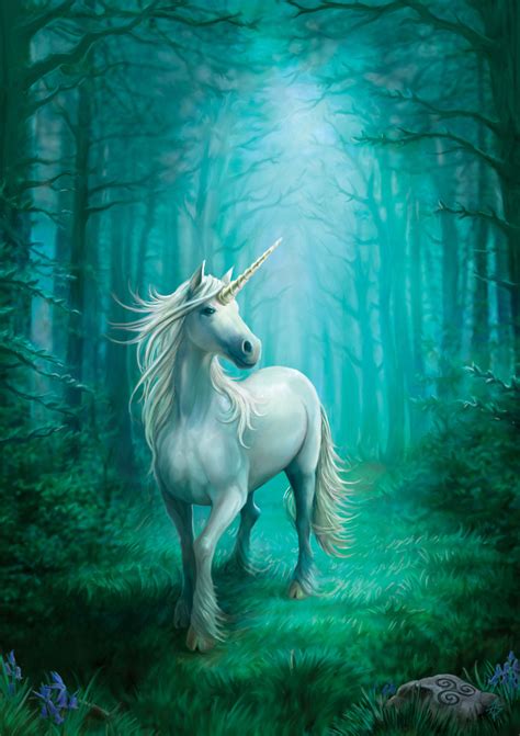 Forest Unicorn Greetings Card By Anne Stokes The Mystical T Shop