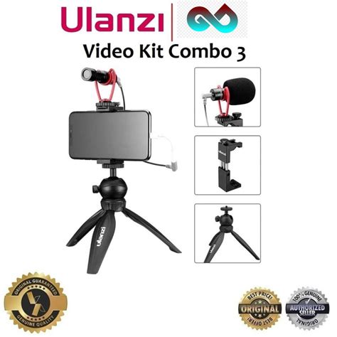 Jual ULANZI Video Kit Combo 3 Paket Vlog Buat Vlogging Mic Tripod