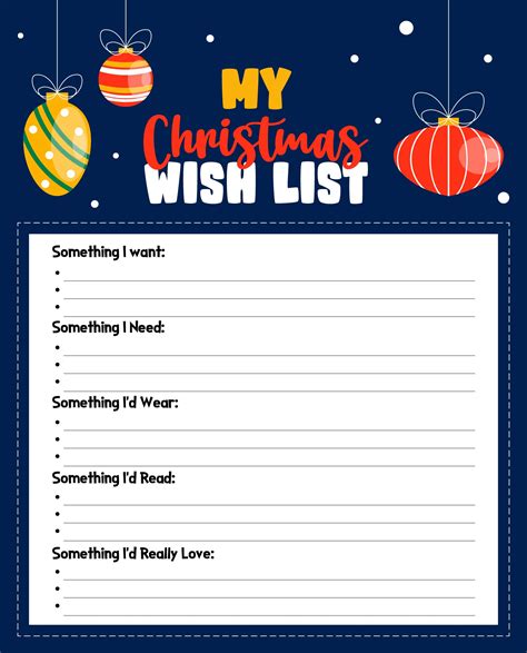 Christmas Wish List Paper - 11 Free PDF Printables | Printablee