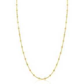 Zinzi Gold Plated Zilveren Paperclip Schakel Ketting Met Ronde Vormen