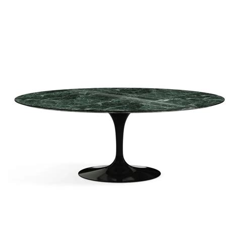 Knoll Saarinen Tulip Table Dining Table Oval Verde Alpi Marble