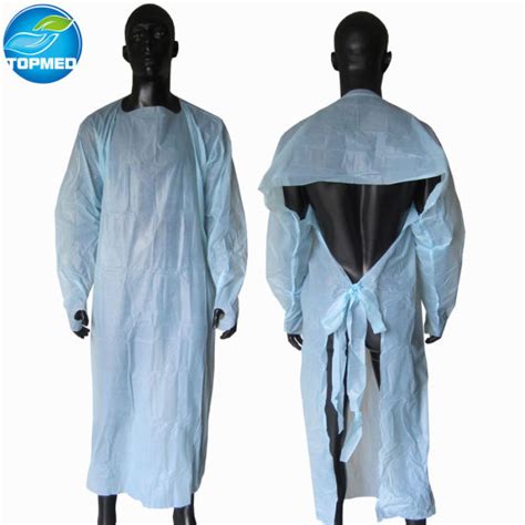 China Disposable Waterproof Surgical Smock Cpe Gown Medical Full