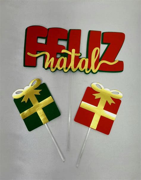 Kit Topper De Bolo Feliz Natal C 5