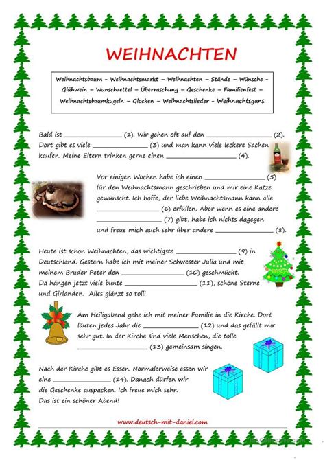 Weihnachten Leseverstehen L Ckentext Mit L Sung Mit Bildern