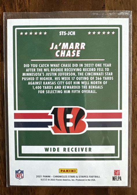 Ja Marr Chase Rookie Card Panni Stars Stripes Rc Bengals