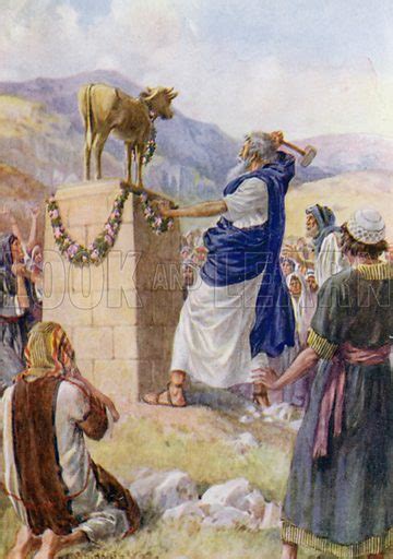 Destruction Of The Golden Calf Exodus Xxxii Stock Image Look And Learn