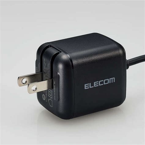 USB Power Delivery 65W AC充電器 Cケーブル一体型 2m ACDC PD8665BK