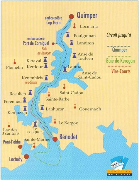 Odet river map carte de la rivière de Quimper dite aussi l Odet Cap