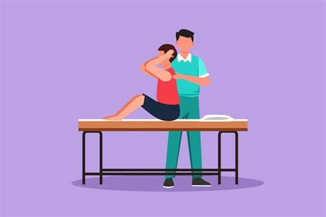 Premium Vector Cartoon Flat Style Drawing Of Man Sitting On Massage