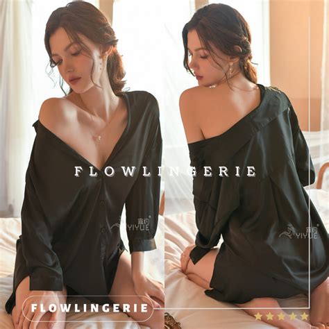 Jual SIERA Lingerie Kemeja Lengan Panjang Satin XXL Super Premium