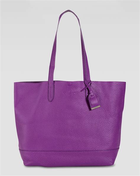 Lyst Cole Haan Haven Pebbled Leather Tote Bag In Purple