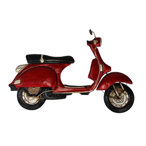 D Co Murale M Tal Scooter Vespa Rouge L Cm